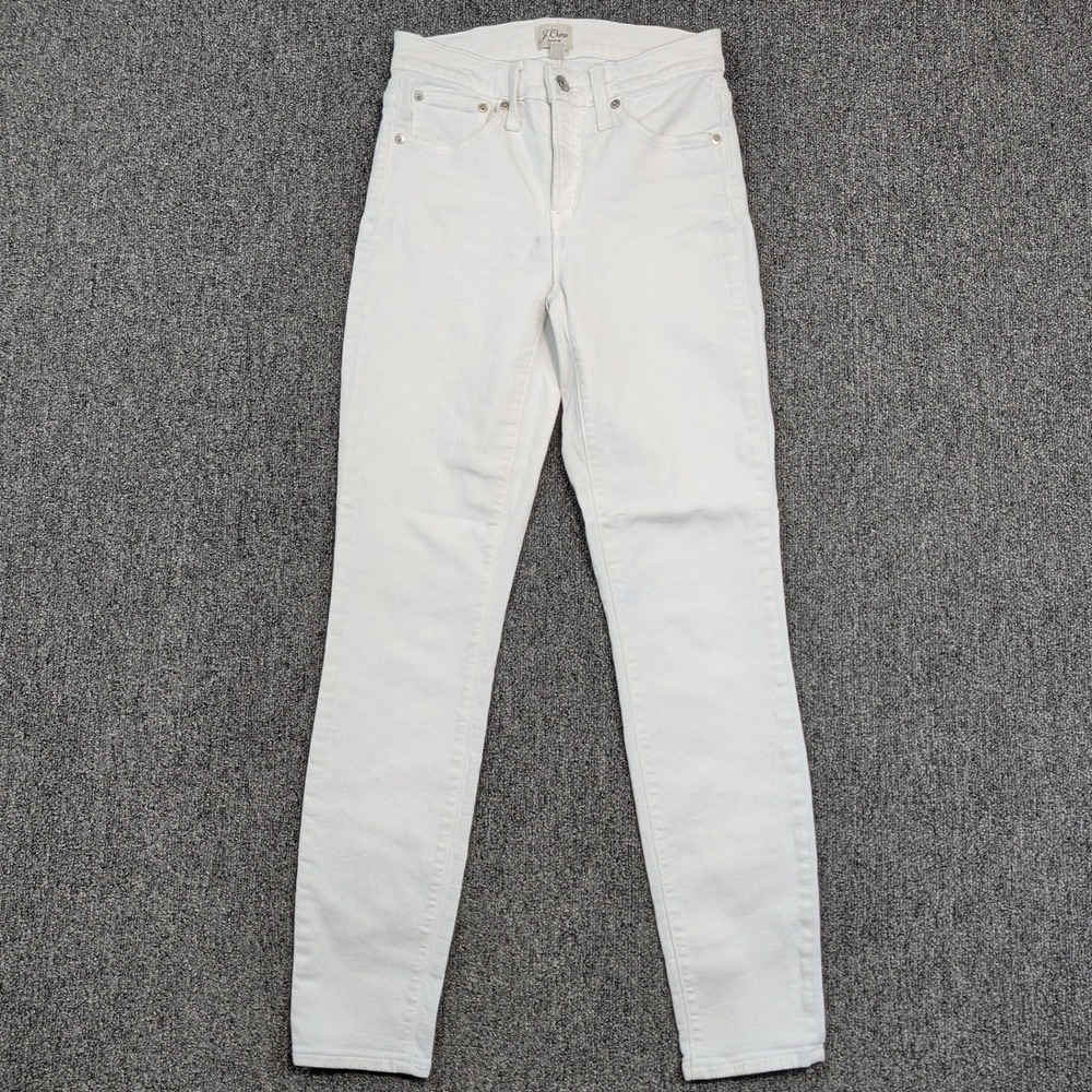 J.Crew 9" Toothpick High Rise Skinny Jeans 25 White B3584 Minimalist